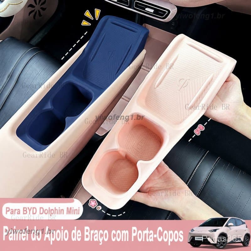 Para BYD Dolphin Mini Organizador Console Central Silicone Bandeja Porta Copo Porta Objetos Carro Acessórios Para BYD
