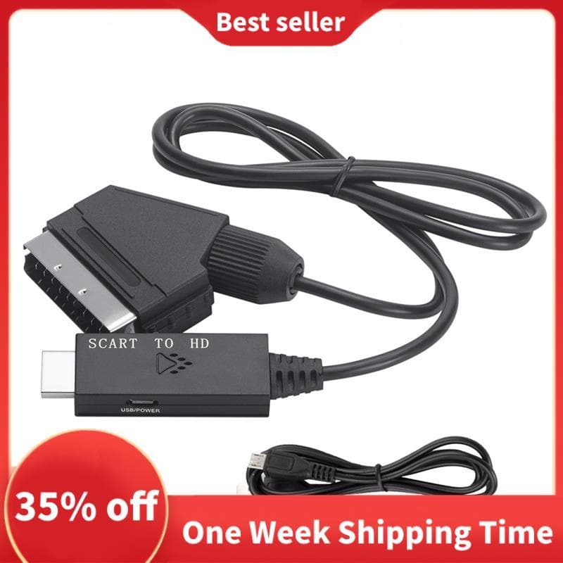 Scart Para-Adaptador De Áudio E Vídeo De TV Compatível 1080P/720P Cabo Conversor HDTV Stb Dvd Acessórios