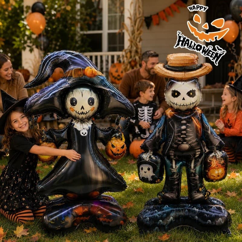 Balões Fantasmas De Halloween Decoração Aterrorizante-Balão De Bruxa Em Pé 3D Adereços De Vestir Para Férias