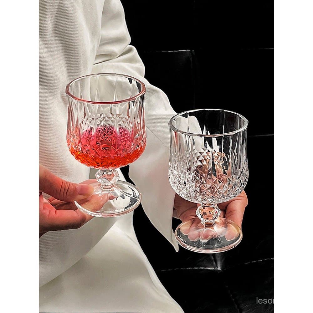 Copo de vinho tinto romântico francês, copo de vinho tinto de alto valor em relevo, de champanhe, copo de vinho oci
