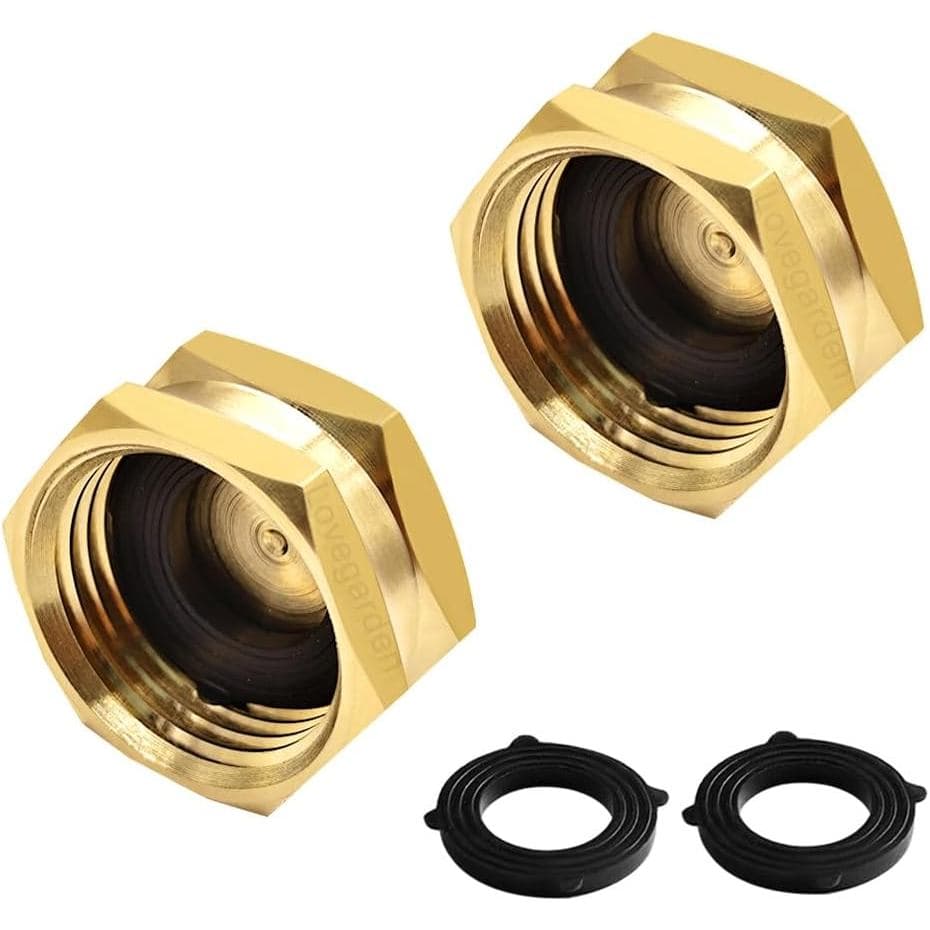 LOVEGARDEN Tampas de Vedação para Mangueira de Jardim 3/4 Fêmea com Arruelas para Torneiras Externas, Divisores de Mangu