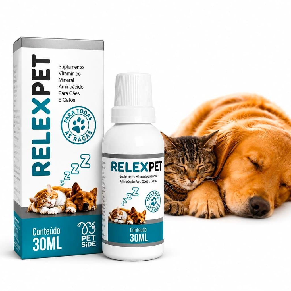 Calmante Natural para Cachorro Gatos Suplemento Acalma Ansiedade Latidos Stress