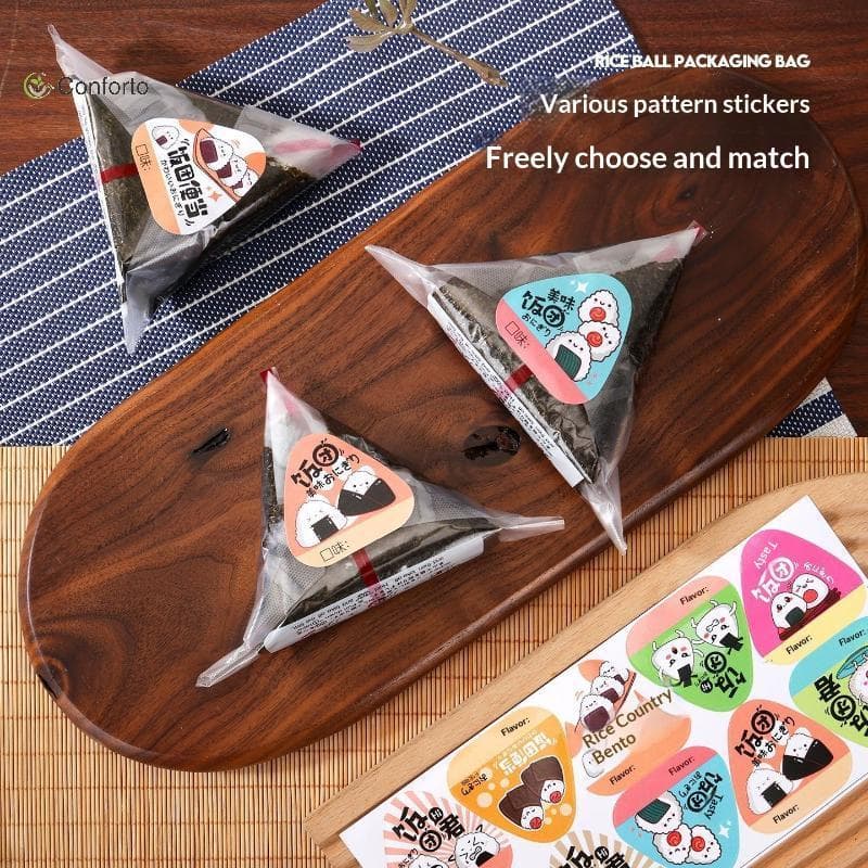 [EruditeCourtB] Nori Sushi Triangular Paaging Sacos Fácil Rasgo 20/100 Pcs Alimentos Seguros Para Casa Bola De Arroz Faz
