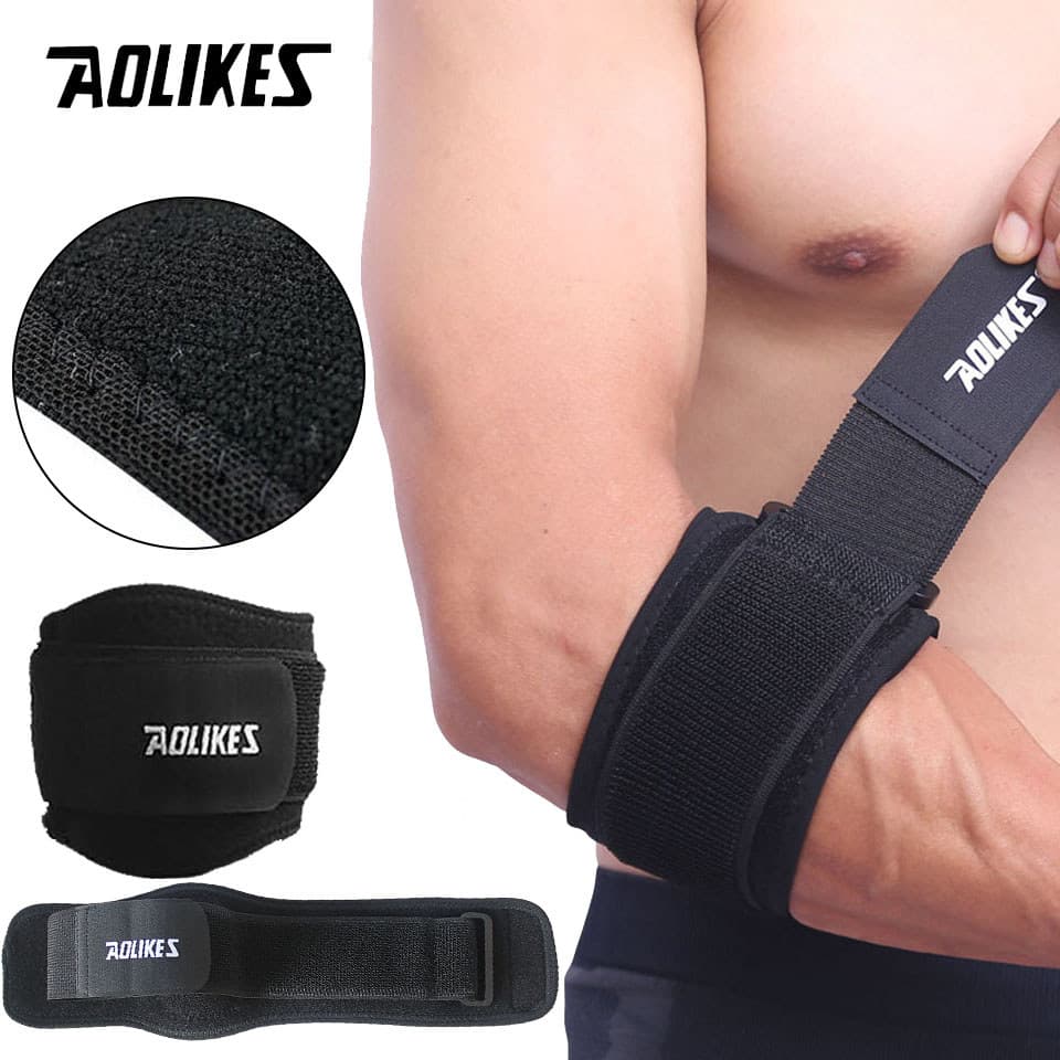 AOLIKES 1 Peça Ajustável Respirável Pressurizado Guarda Anti-Entorse Basquete Futebol Cotoveleira