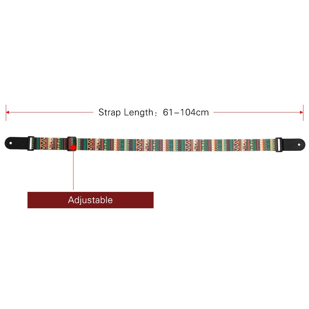 Alça ajustável para ukulele SIUKE Soft poliéster tecido impressão padrão cinto de ombro com corda suspensa para gancho