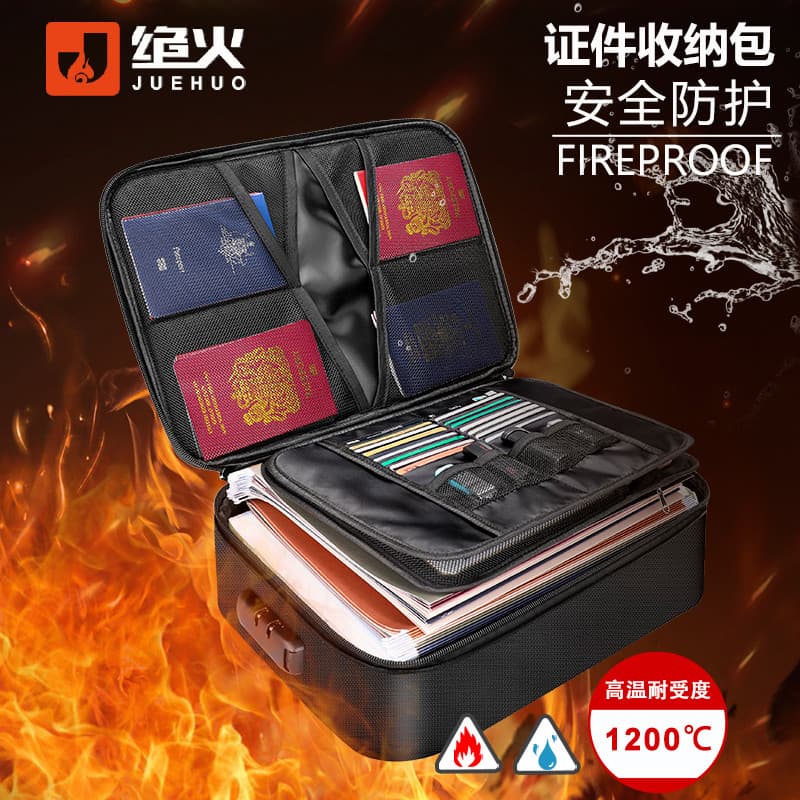 Saco de armazenamento de documentos à prova de fogo à prova dwaterproof água ferramenta útil portátil caixa de documento