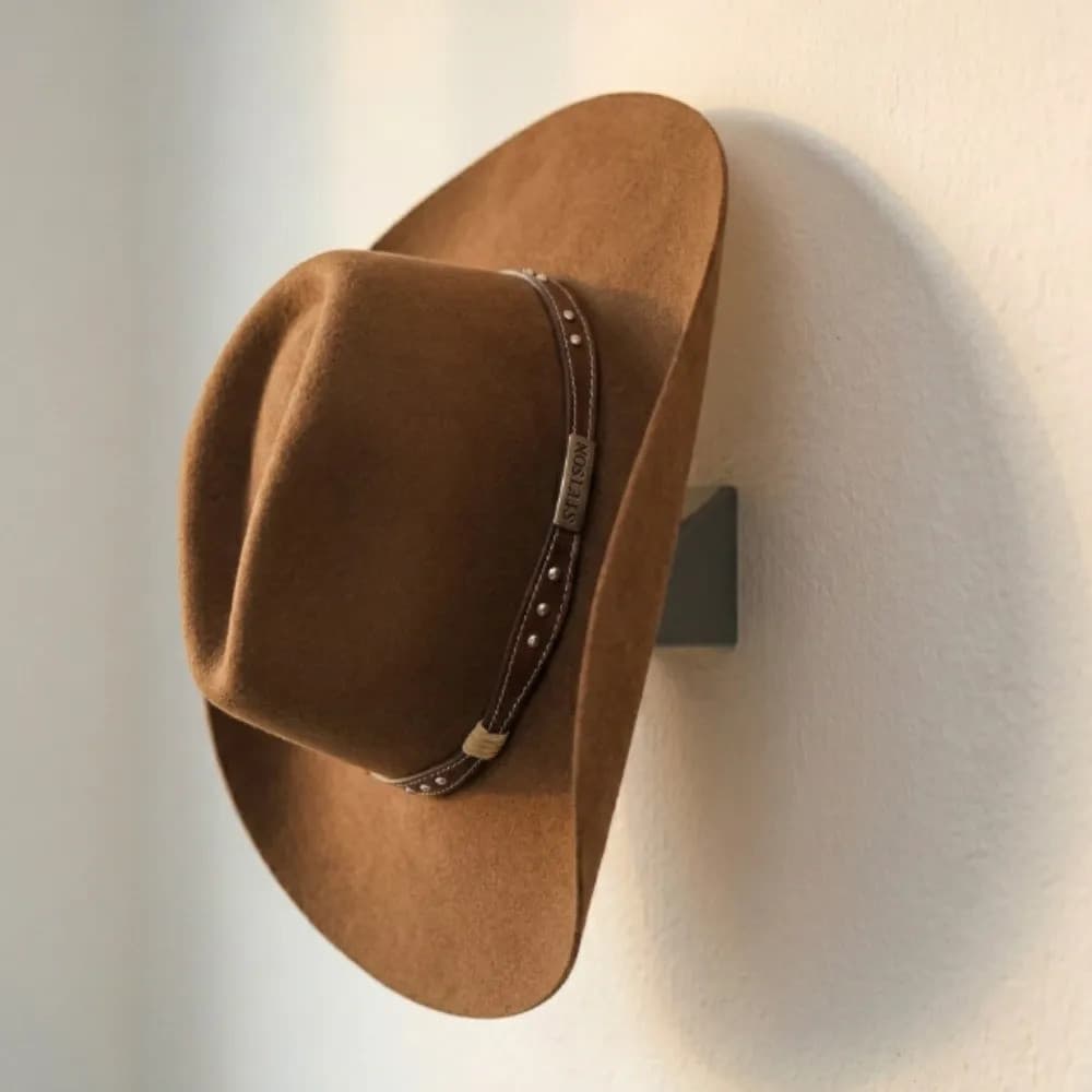 Suporte Chapéu Fedora Parede Ajustável Sem Furo Organizador Vinco Cabide Decoração