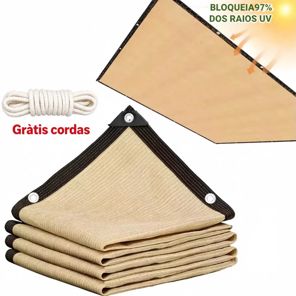 Tela Sombrite Grande para Garagem e Piscina | Bloqueia 98% UV | Instalação Rápida