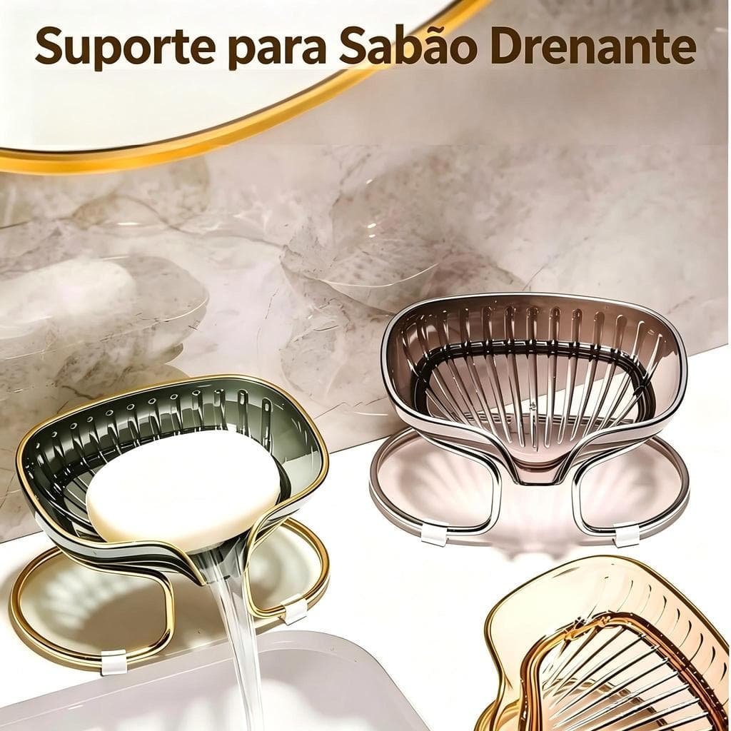 Caixa de sabonete de drenagem de suporte, caixa de sabonete para lavatório de banheiro