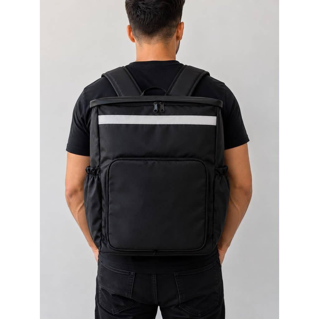 Mochila ISOBAG Para Pizzaria Motoboy Delivery Entrega Impermeável Térmica Resistente Prende No Baú.