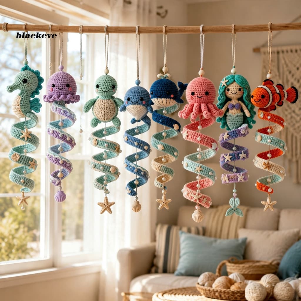 BL-Kit Inicial De Crochê Para Iniciantes , Conjunto Multifuncional De Tricô De Animais Marinhos DIY Com Tutorial Decoraç