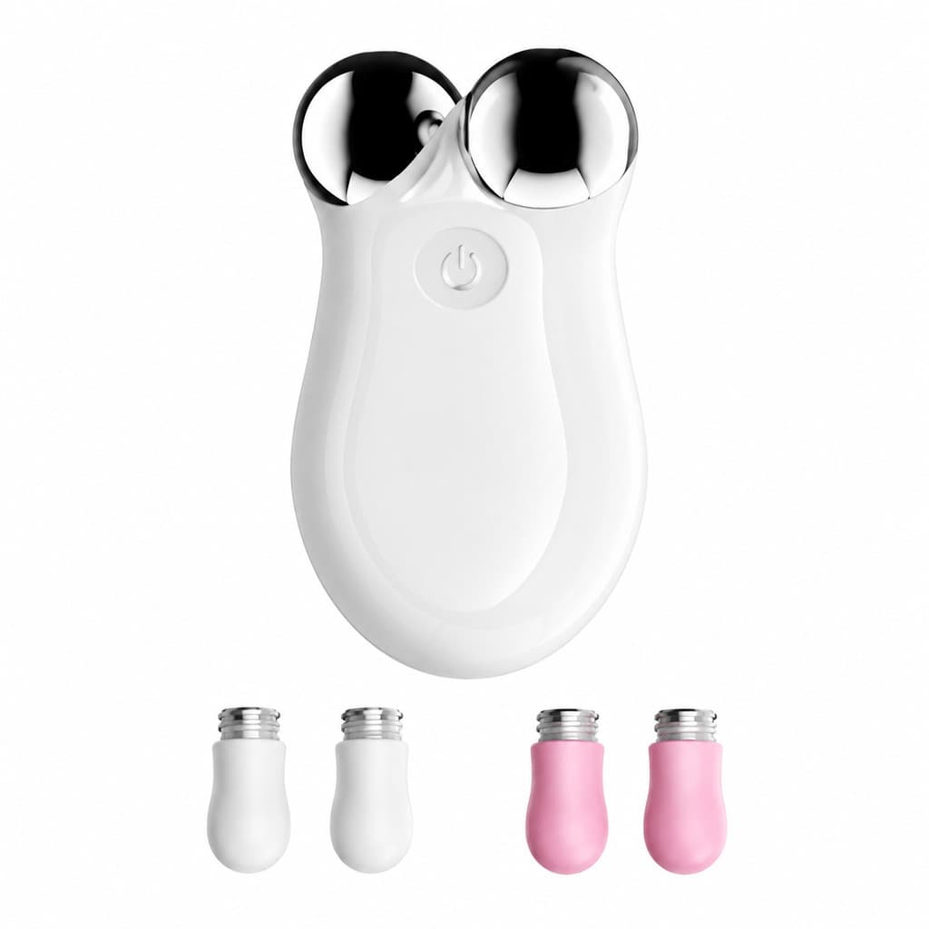Massageador Facial Elétrico Microcorrente, Levantamento da Pele Anti Rugas, Portátil com Cabeças Intercambiáveis