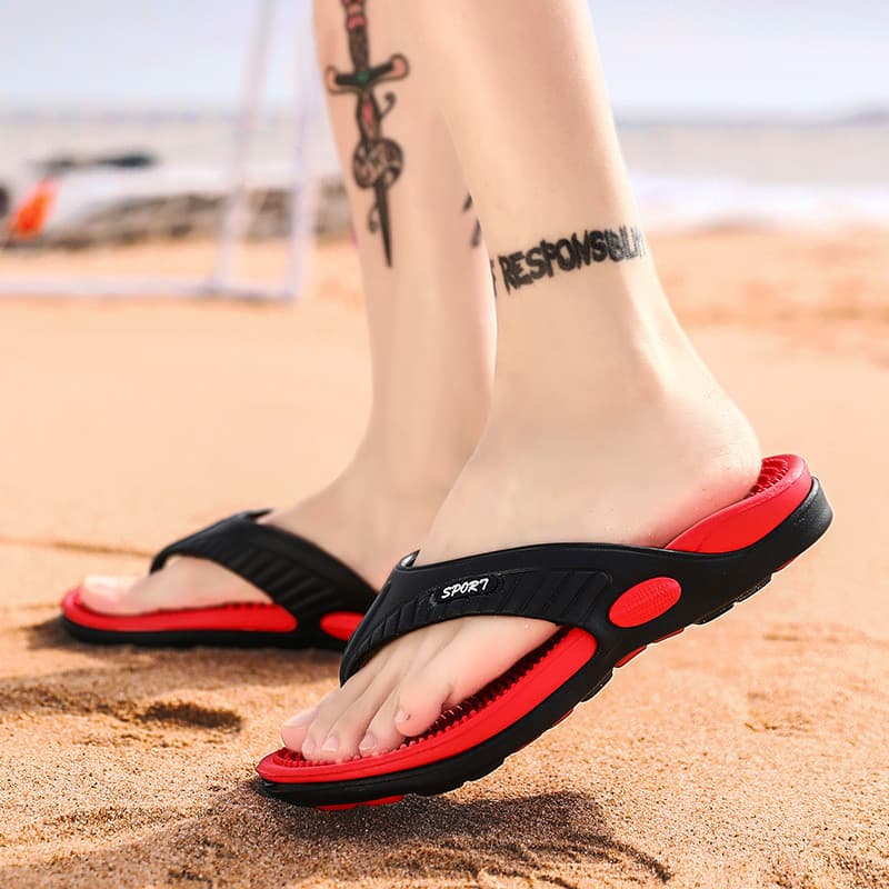 Chinelos de sola plana para casa chinelos ao ar livre chinelos masculinos sapatos de praia ao ar livre