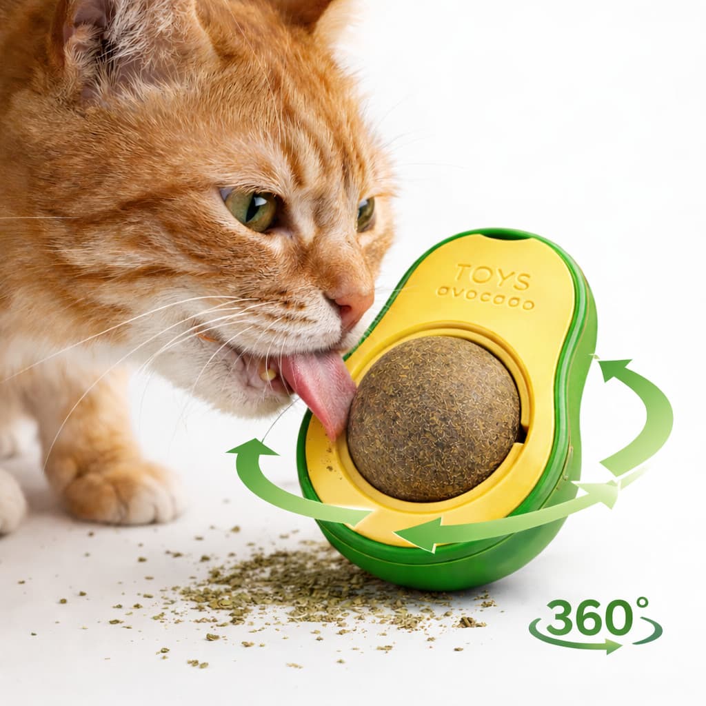 Abacate De Brinquedo Para Gatos Com Catnip Erva Gato Natural Kit 1/2/3/4 Unidade Envio imediato