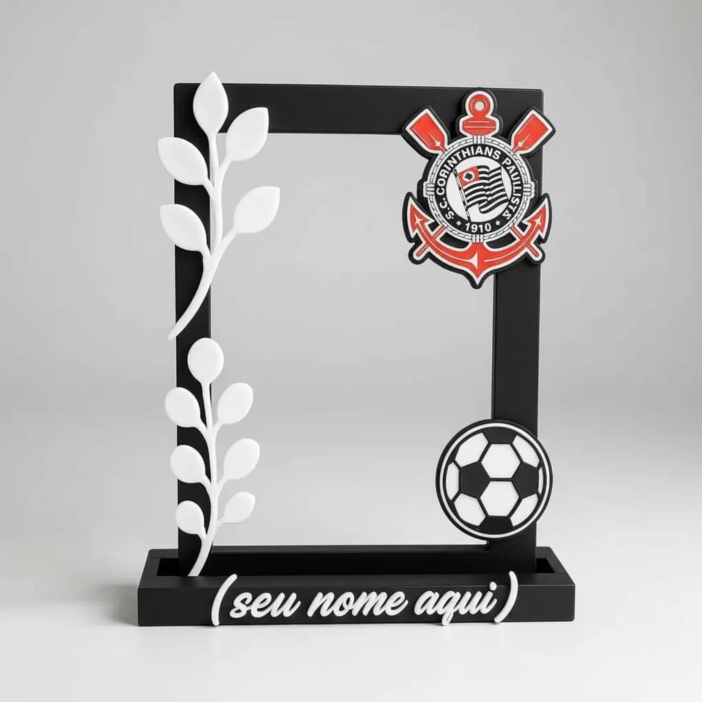 Porta Retrato Personalizado Futebol Corinthians