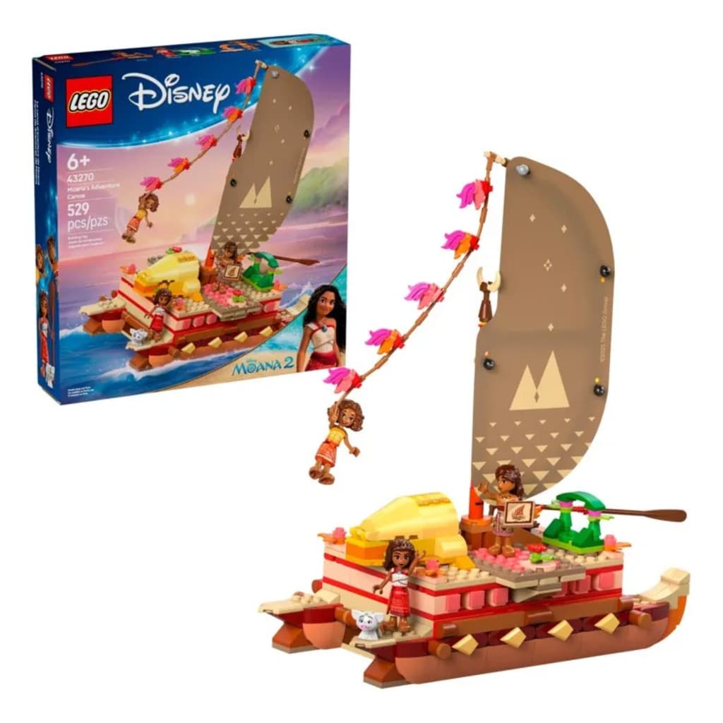 LEGO Disney - Canoa de Aventura da Moana 2 - 43270 529 Peças