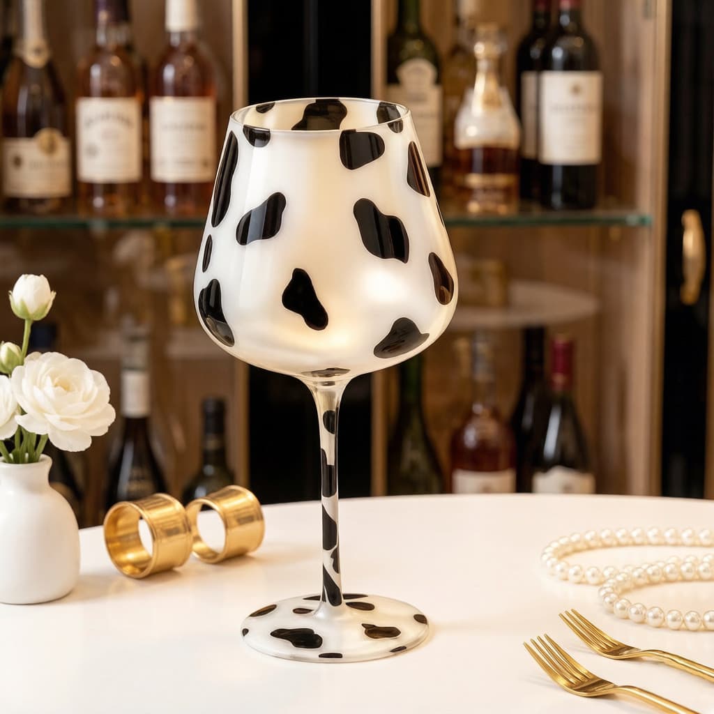 Cálice pintado com estampa de leopardo tigre T | Copo de leite de vidro de vinho tinto de cristal multifuncional, vidro