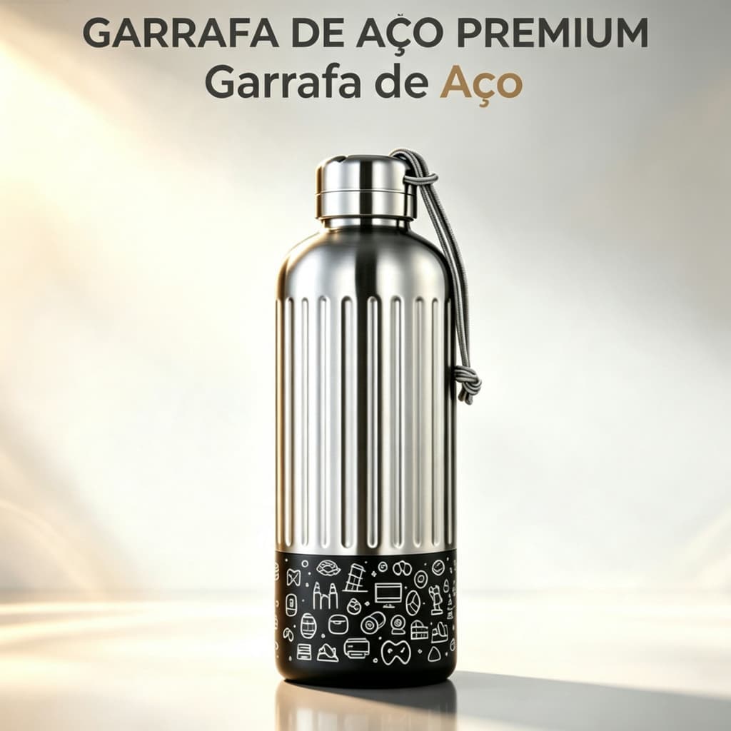 Garrafa Térmica Esportiva de 850ml em Aço Inoxidável, Portátil e Resistente para Academia e Viagens