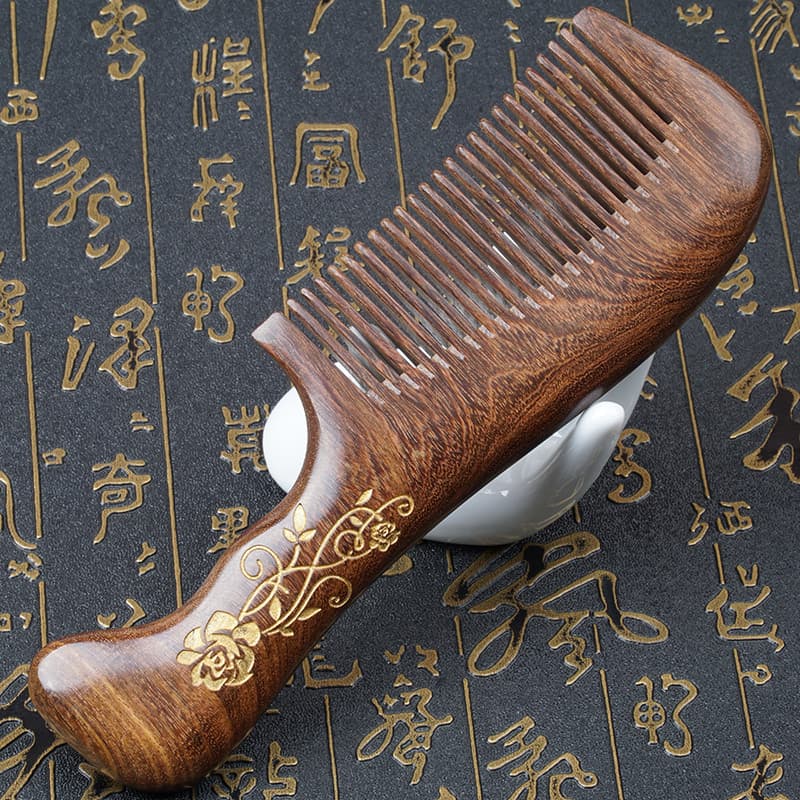 Pente de sândalo feminino sândalo doméstico perda de cabelo massagem Natural estudante pente de madeira estático feminin