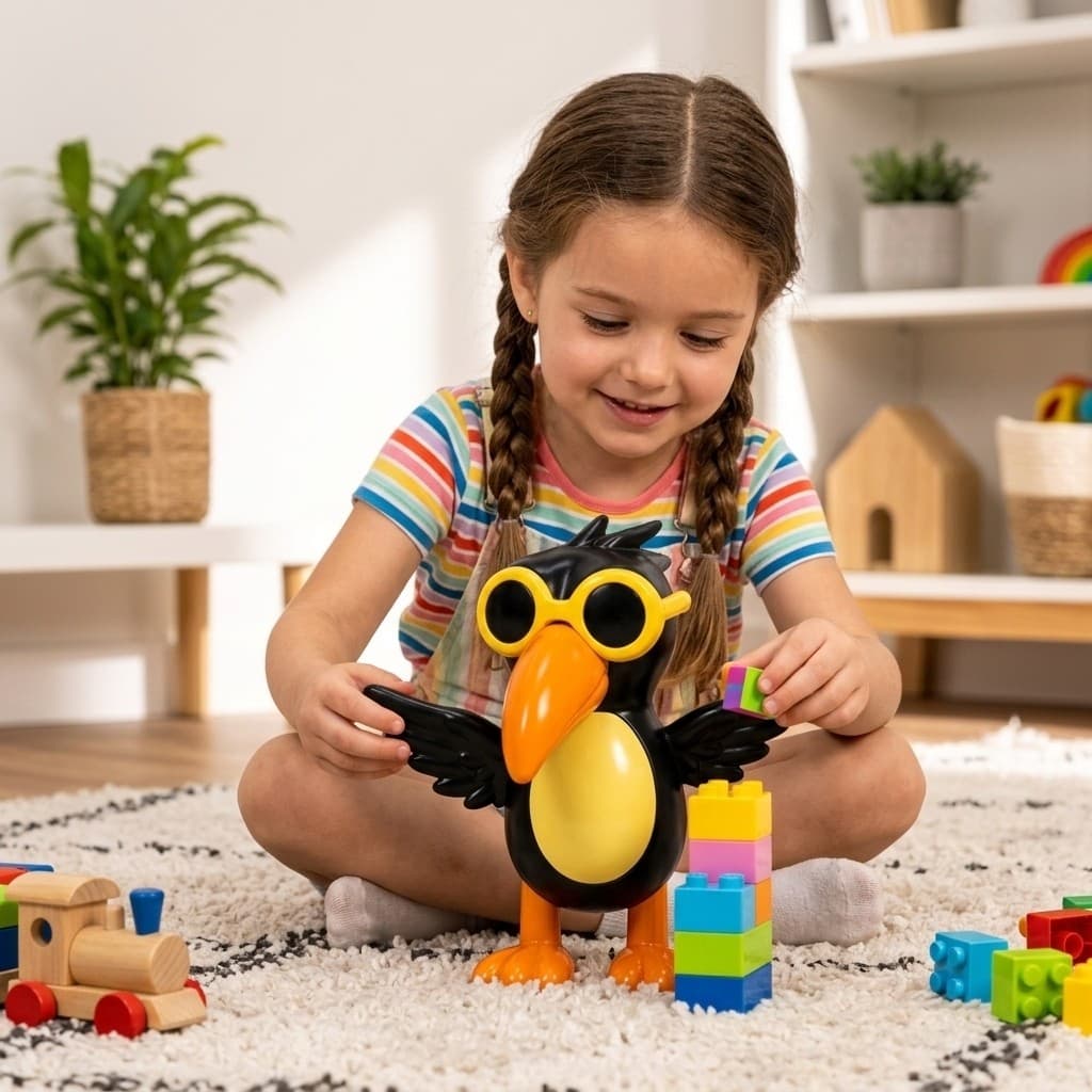 Boneco Colecionável Brinquedo Asinha Bico Óculos Criança Presente Bichinho Animal