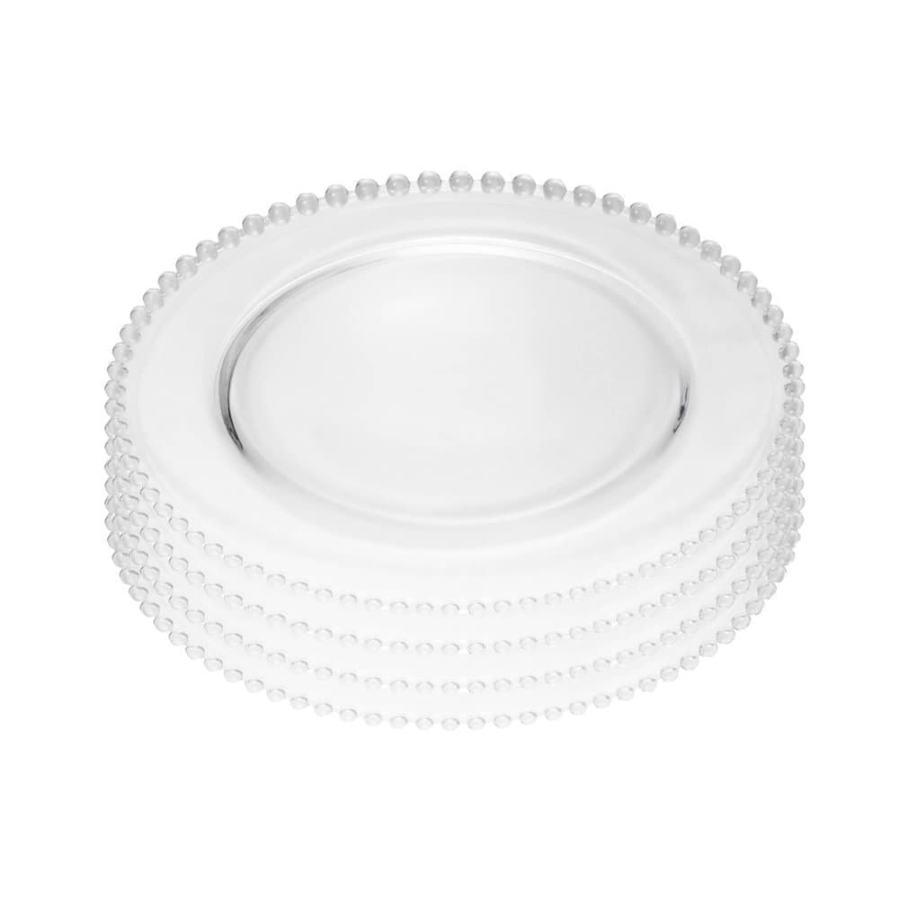 Conjunto 4 Pratos de Cristal Pearl 27,5cm - WOLFF