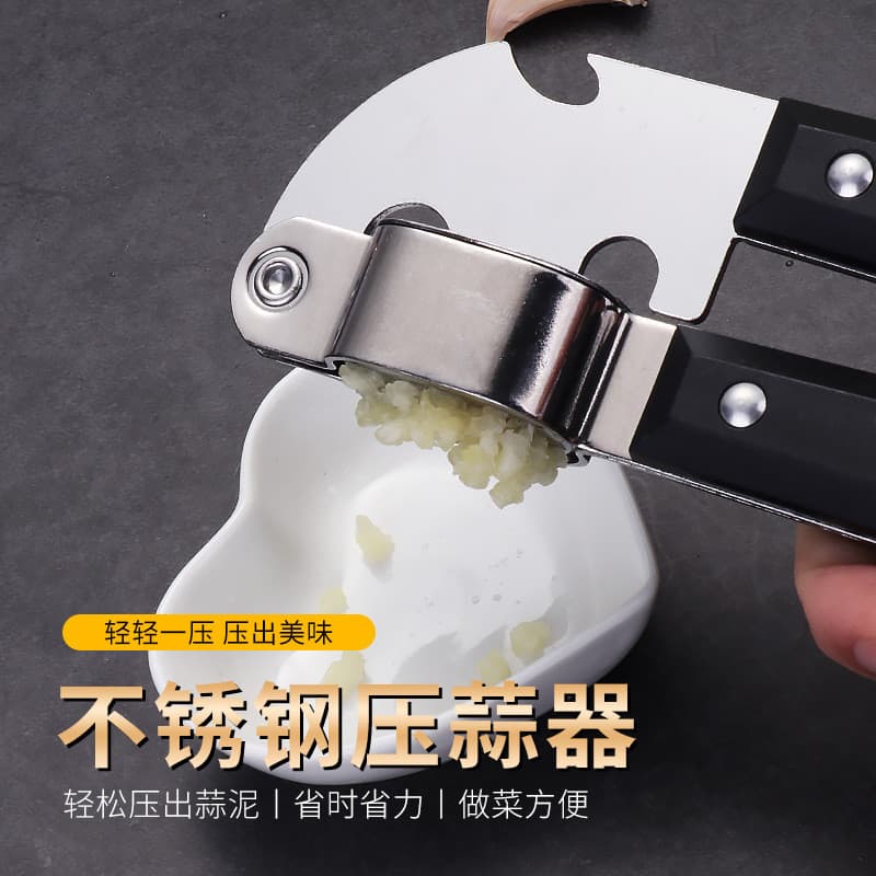 Prensa de Alho em Aço Inoxidável para Uso Doméstico, Esmagador de Alho Manual, Ferramenta Criativa de Cozinha ABFS