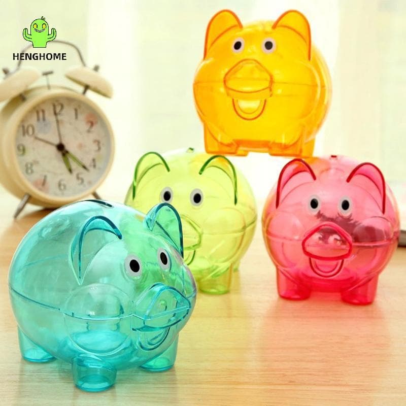 HENGHOME Brinquedo De Porco Transparente Para Crianças , Moedas , Cofrinho , Adereços , De Plástico , Moeda , Dinheiro ,