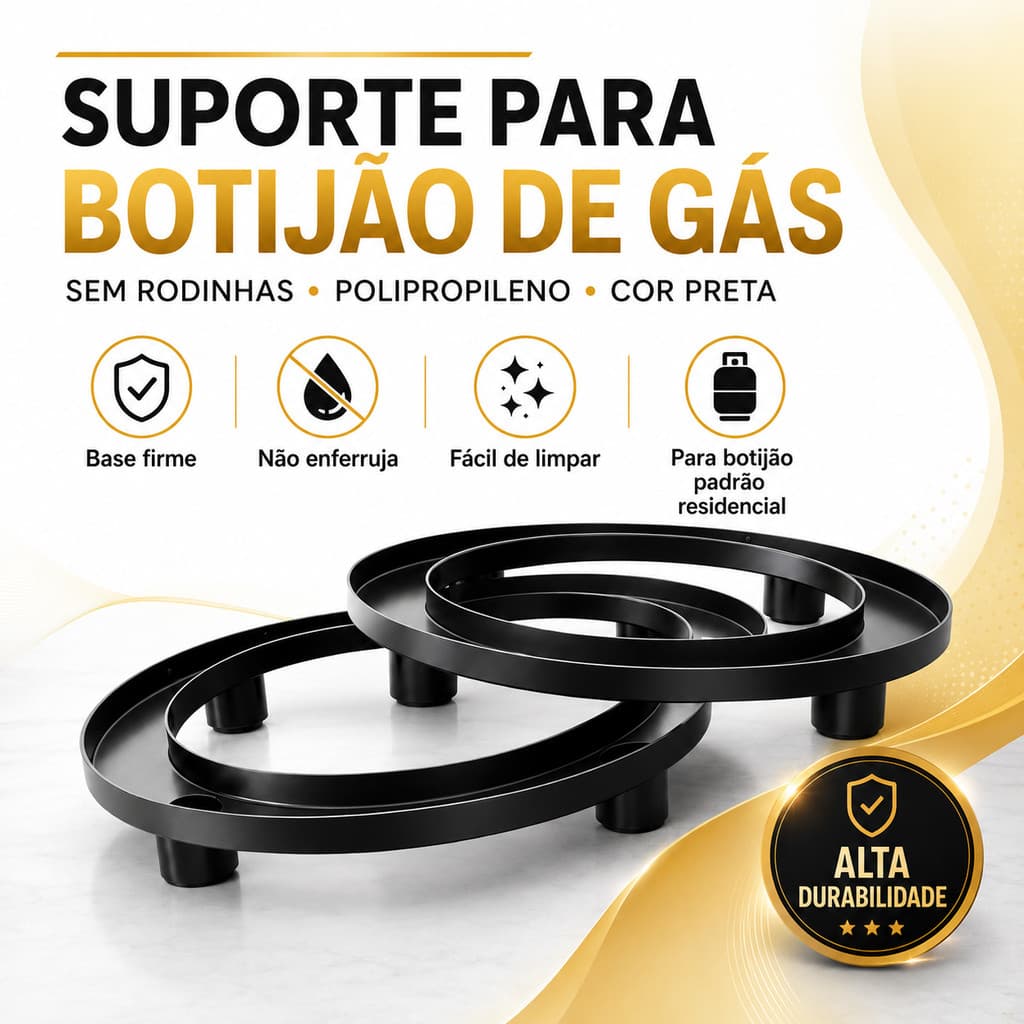 SUPORTE BASE PARA BOTIJÃO DE GÁS RESISTENTE COM PEZINHO COZINHA UTENSILIO DOMÉSTICO