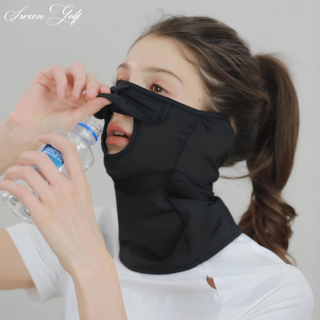 Protetor solar de golfe máscara facial senhoras sentido de gelo respirável Anti-ultravioleta orelha pendurado capa de ro