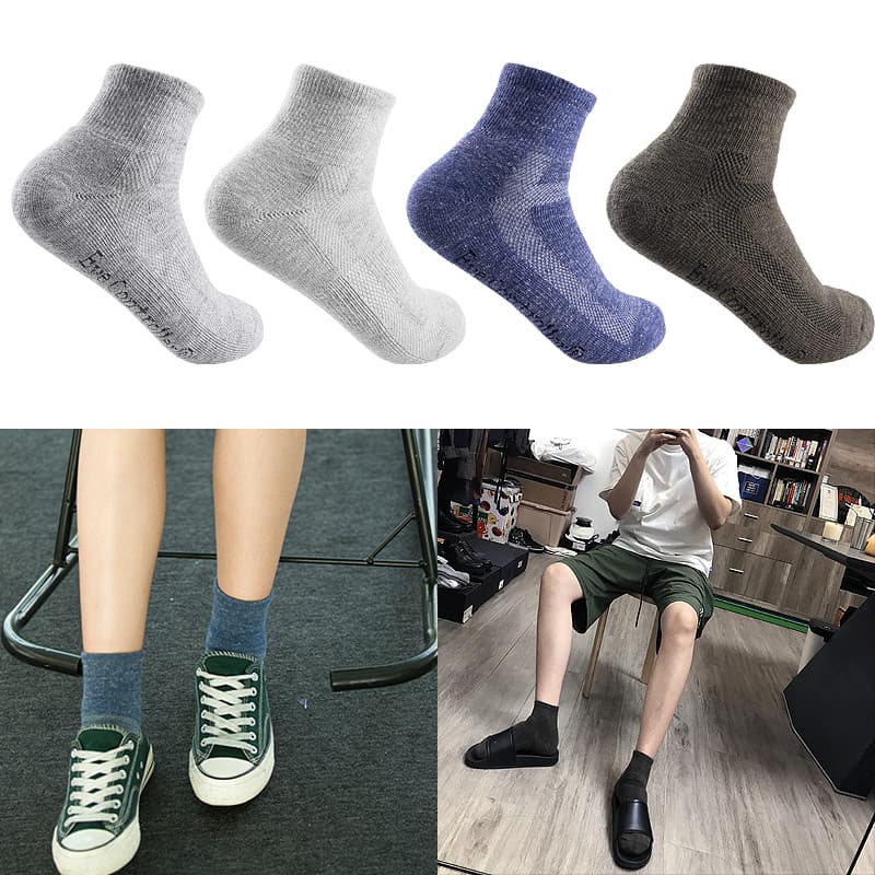 Controlador de olho antibacteriano Street Wear meias de cano baixo puro algodão toalha inferior meias absorventes de suo