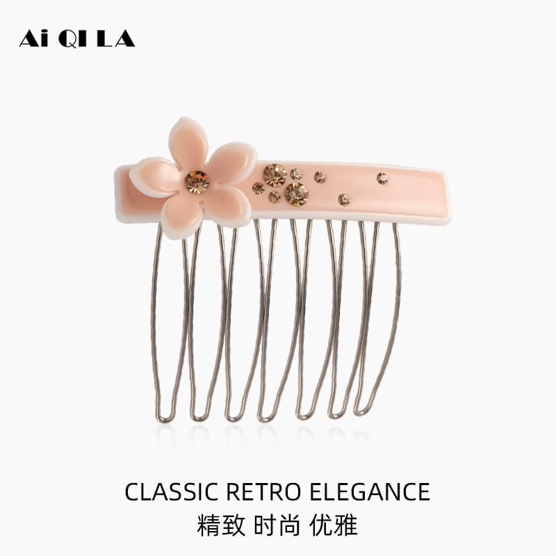 AiQILA/AiQILA Pente de cabelo coreano placa pente de cabelo franja grampo de cabelo doce fofo acrílico pequeno pente
