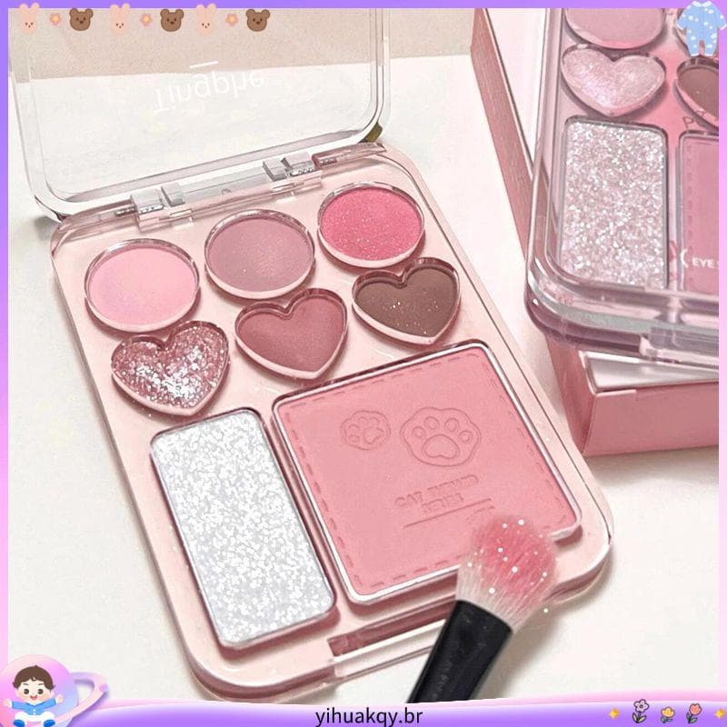 2393 Coleção Pessoas Novo Produto Paleta Rosa Marrom Perolado Amor Fosco Paleta de Sombras Blush Alto Brilho Tudo-em-Um