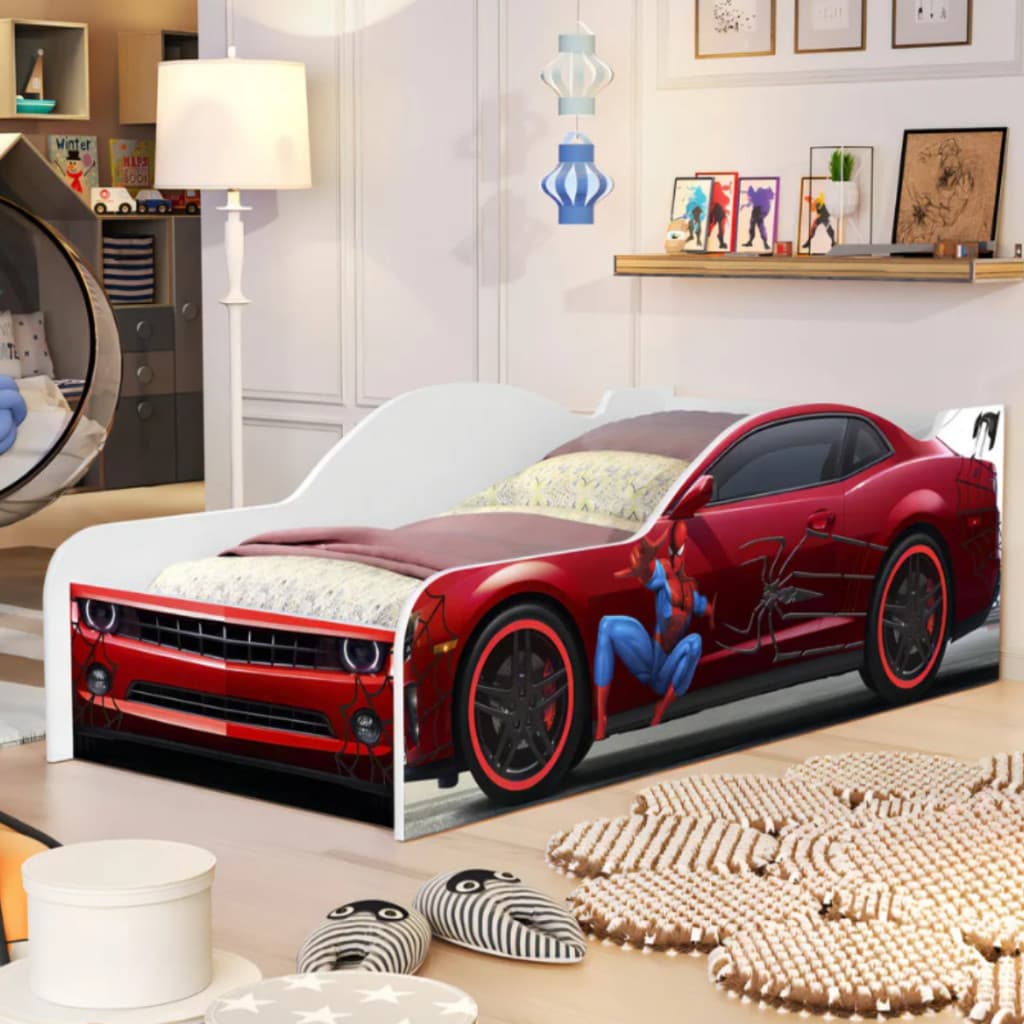 Cama Infantil Homem Aranha com Colchão Incluso MDF Adesivada com Grade de Proteção Quarto Menino LOJAS MABH