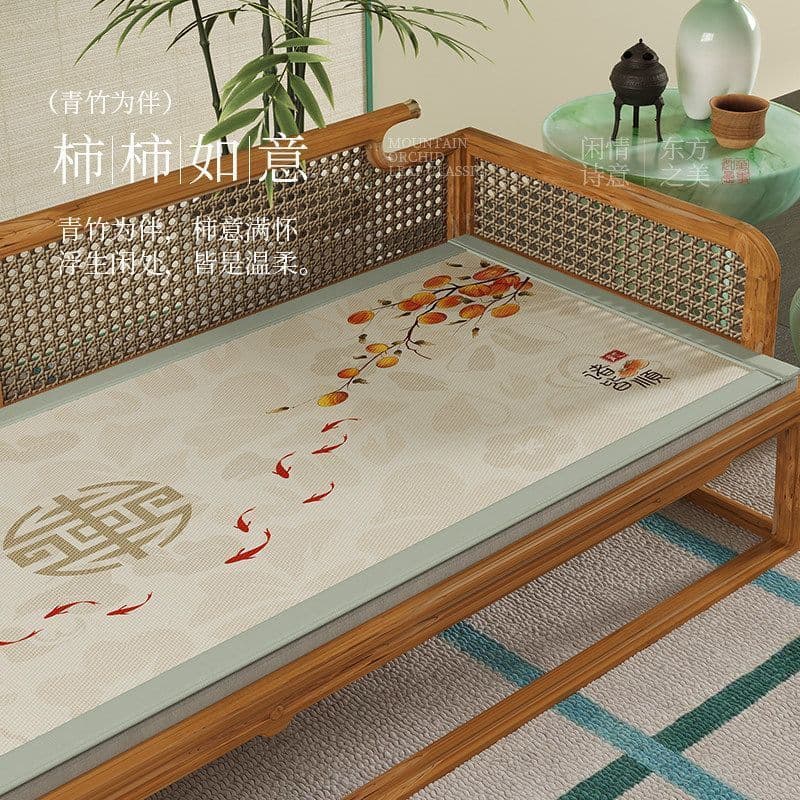 [Novo produto] novo estilo chinês gelo seda Rattan sofá almofada verão antiderrapante legal tapete almofada encosto toal