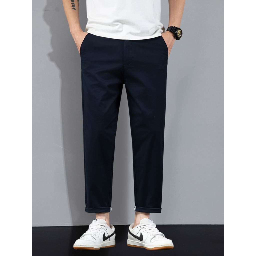 Plus size calças casuais masculinas primavera verão estilo cara gordo solto plus size masculino pequeno em linha reta to