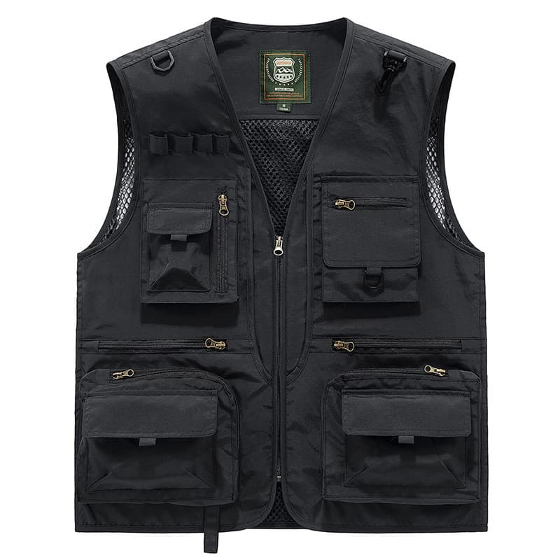 Colete masculino ao ar livre colete de meia-idade idosos tamanho grande Multi-bolso verão primavera estilo pesca solto d