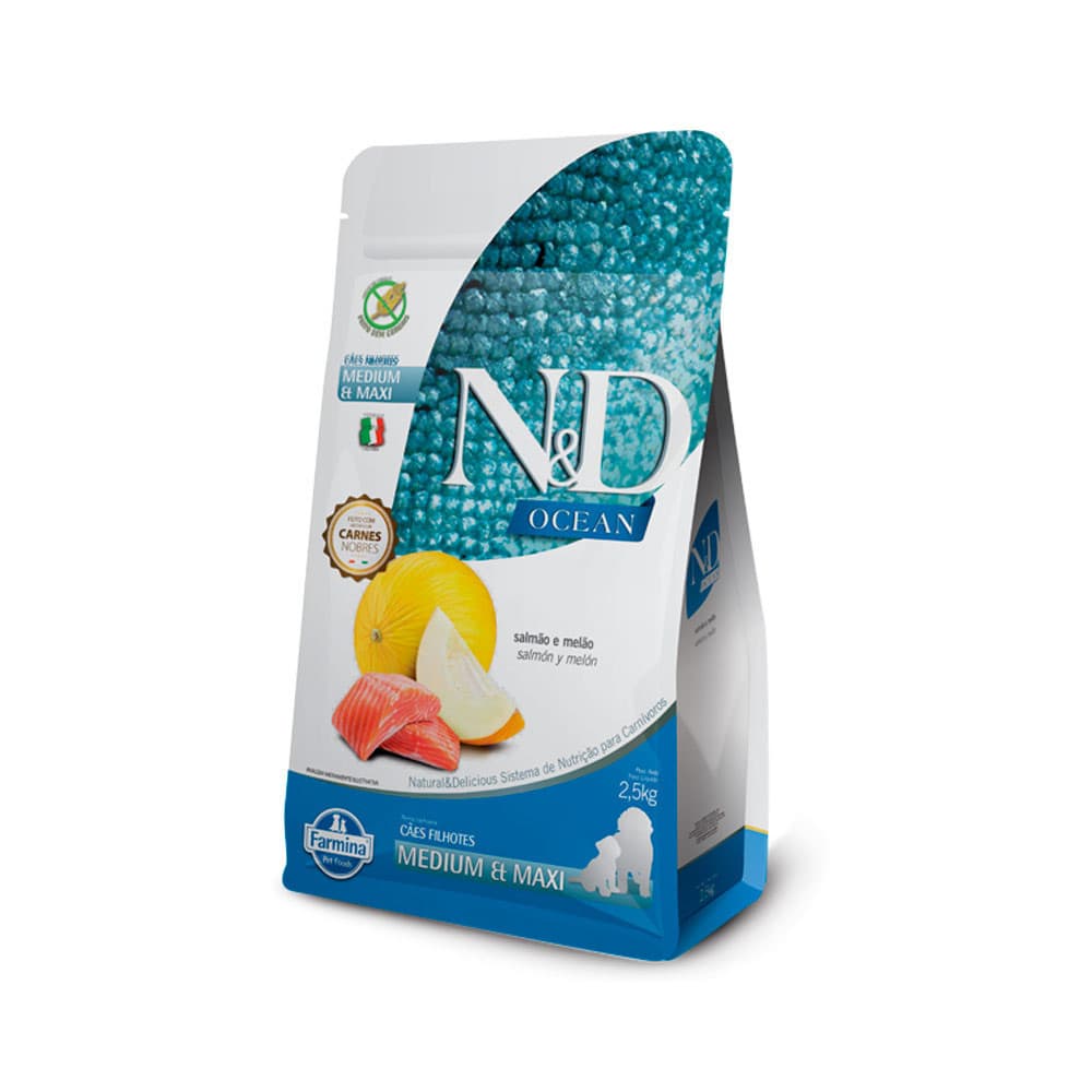Ração  N&D Ocean Cães Filhotes Raças Pequenas Salmão 800G