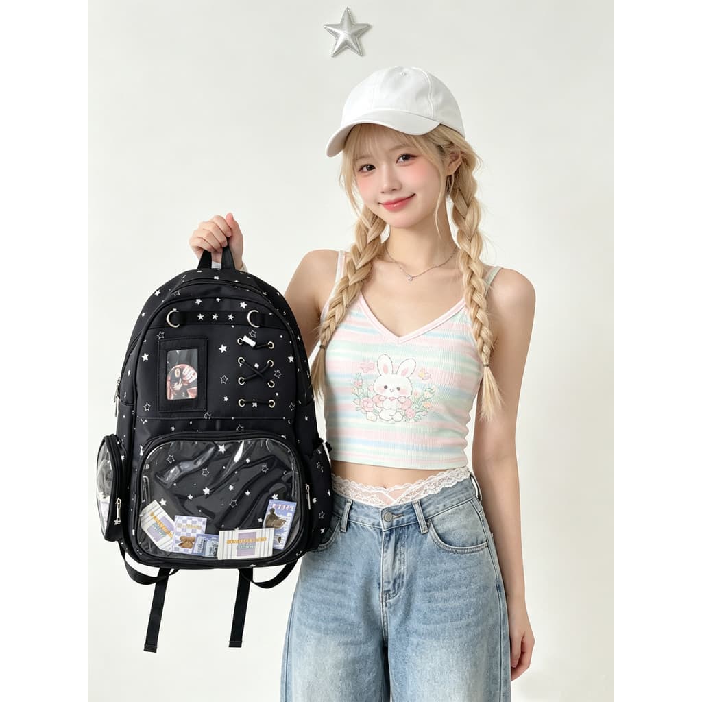 Mochila escolar estudante do ensino médio feminino 2026 novo estilo elegante mochila All-Match bolsa de dor de grande ca