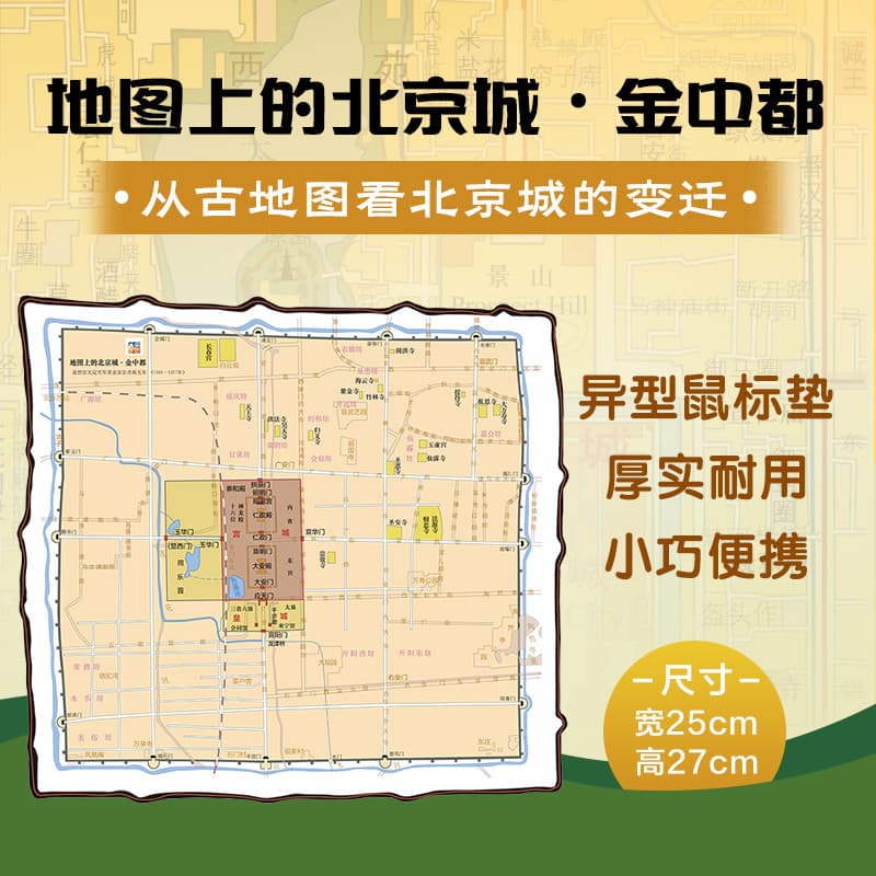 Tapete de rato em formato de alienígena da série City de Pequim no mapa acima do ouro Metropolis Dadu Mingbeijing City Q