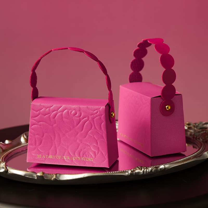 Novo High-End em relevo caixa de doces de casamento caixa de doces de casamento