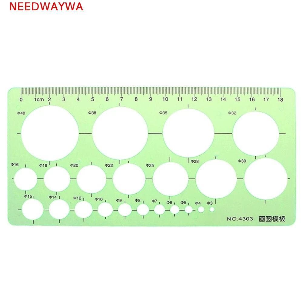 NEEDWAYWA Régua De Desenho De Plástico Transparente Em Vários Formatos De Círculos Estêncil Curva Oval
