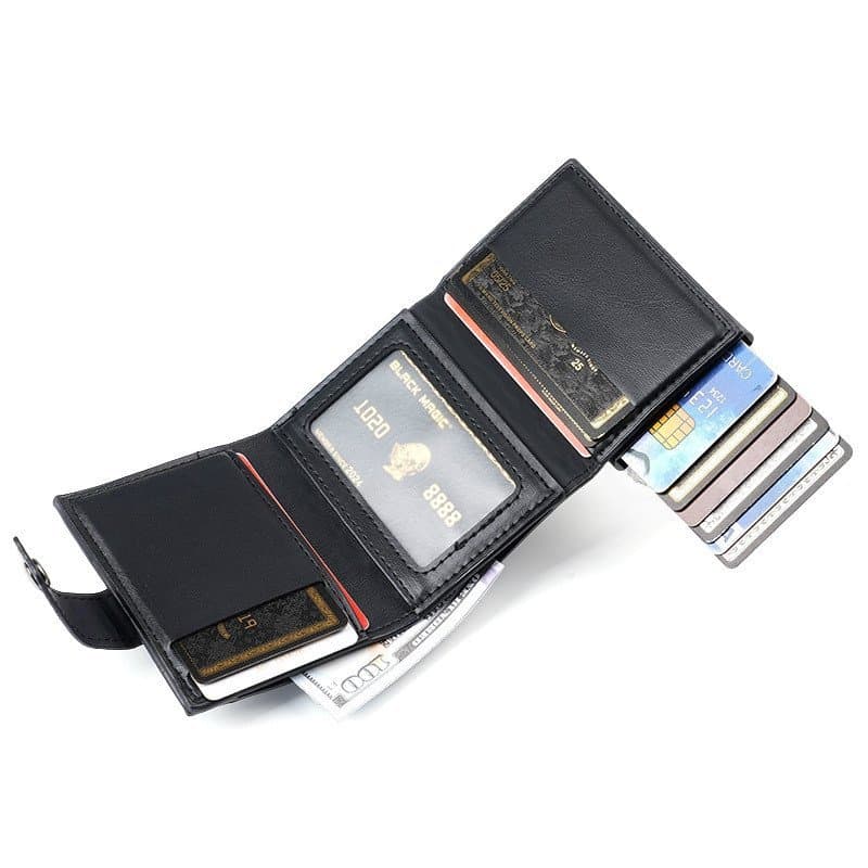 [Promoção] Novo Porta-Cartões Masculino, Estilo Europeu e Americano, Carteira de Grande Capacidade, Compartimento para C