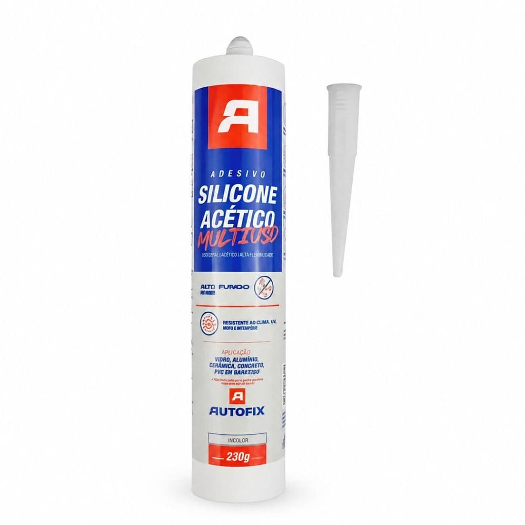 Adesivo Silicone Acético Incolor 230g Autofix Vedação Box Pia Vidro Janela Multiuso Uso Geral