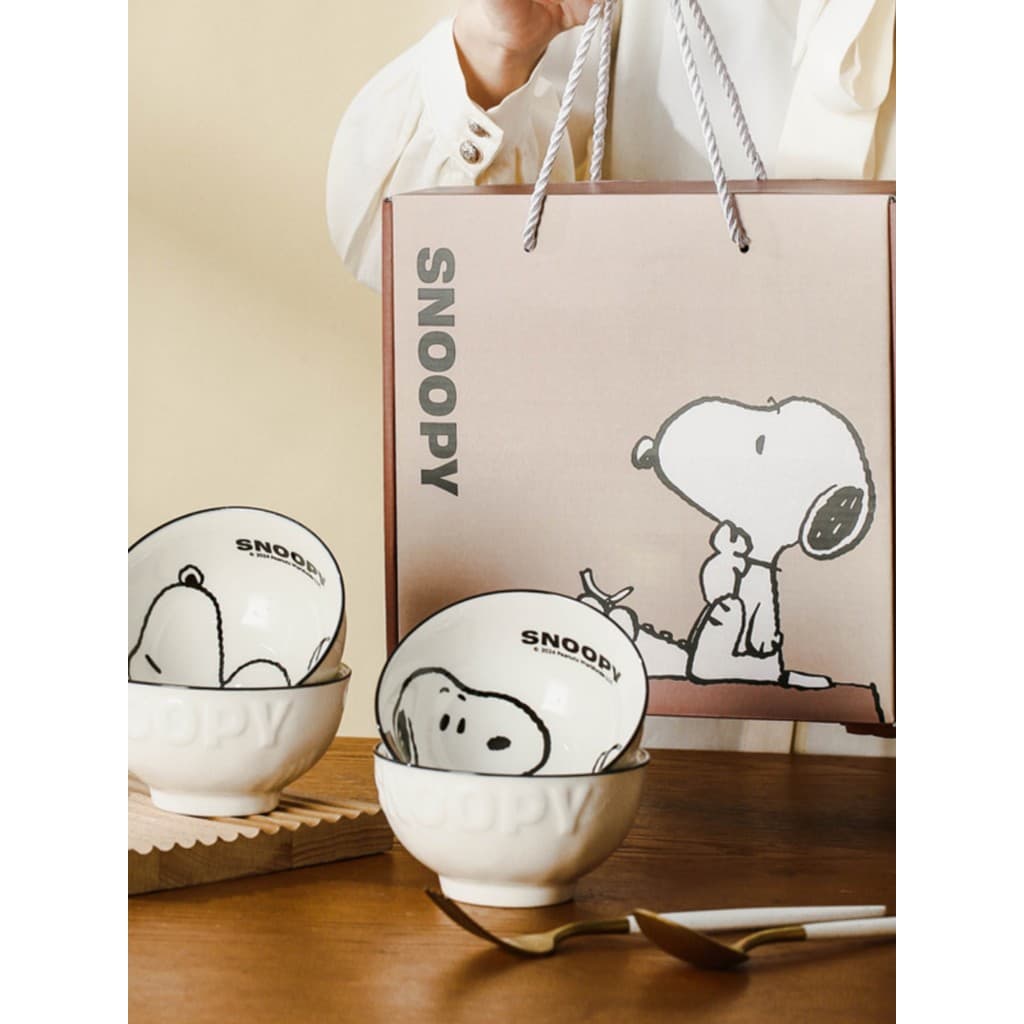 Snoopy cerâmica talheres tigela pessoal conjunto especial doméstico 2026 novo estilo tigela de arroz tigela cerâmica pau