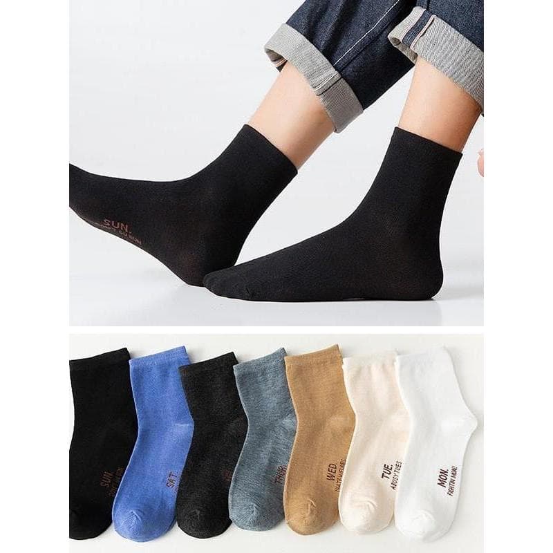 [7 pares-14 pares] meias masculinas desodorante quatro estações estudante meias masculinas meias coreanas