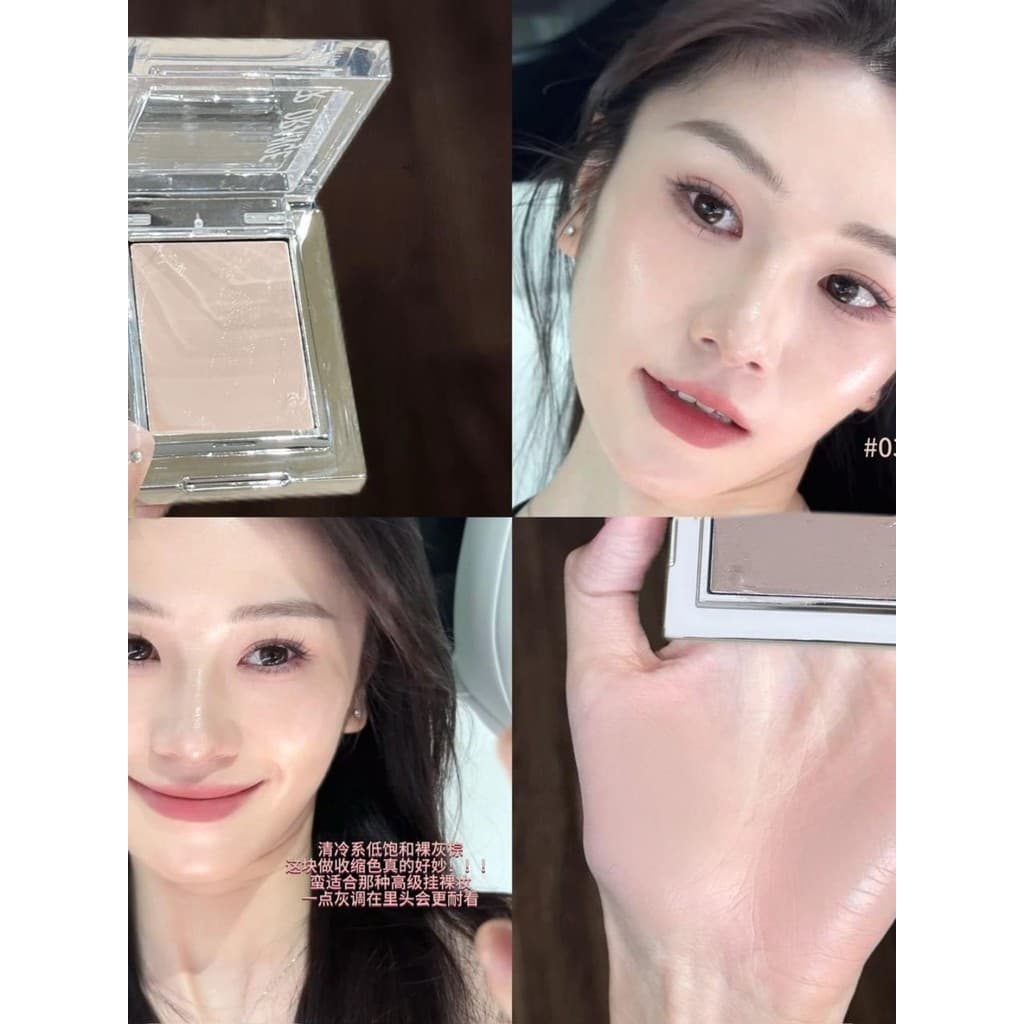 Agora o Blush não é vermelho?Blush Creme Baixa Saturação Atmosfera Rosto Iluminador Clareador Matte Monocromático Blush
