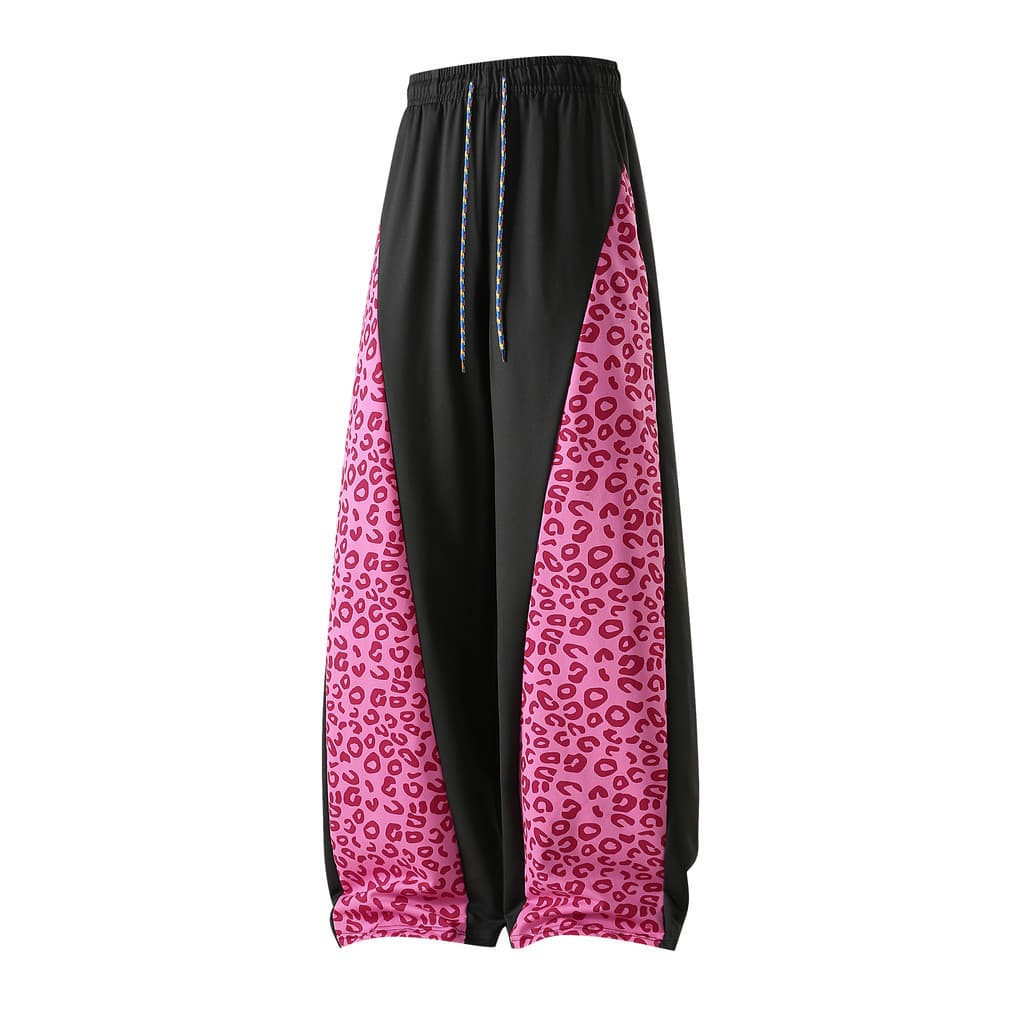 Calças casuais de perna larga femininas 2026 novo estilo primavera outono contraste cor moda calças soltas femininas de