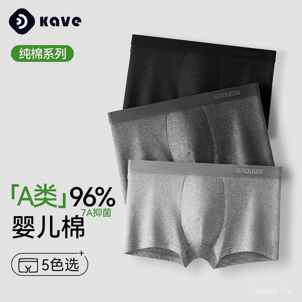 Cuecas boxer masculinas de algodão puro, antibacterianas, cintura média, tamanho grande, respiráveis, sem costura, 100%