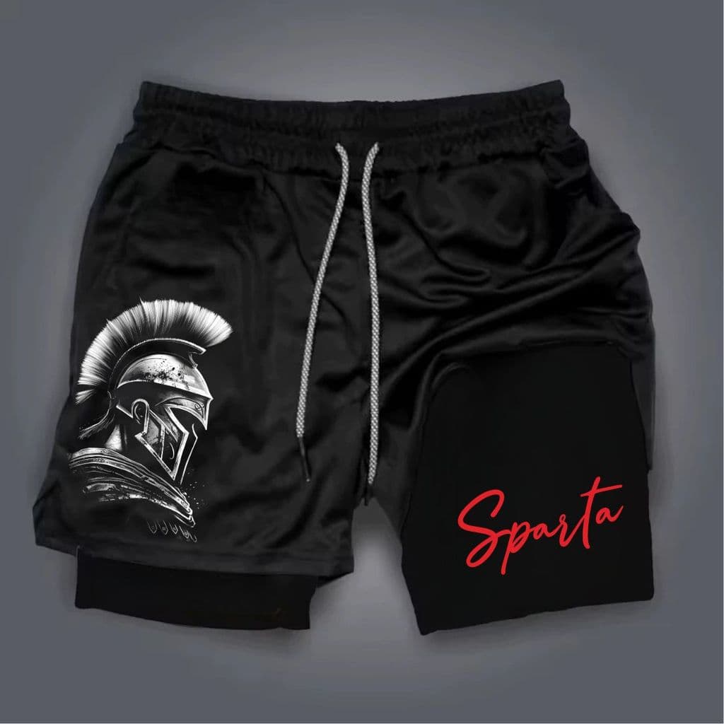 Shorts Bermuda 2 em 1 Para Academia treino perfomance Spartan academia maromba short dry compressão