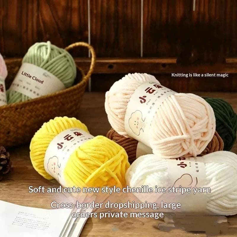 50g/Rolo Fio De Chenille Para Crochê Cor Sólida Macio Quente Amigurumi Artesanato Tricô Cobertores De Bebê Brinquedos De